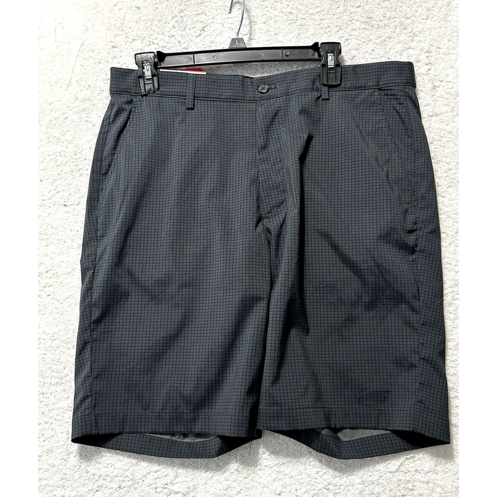 Greg Norman Classic Short Mens 34 Dark Grey Checked (D1)